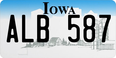 IA license plate ALB587