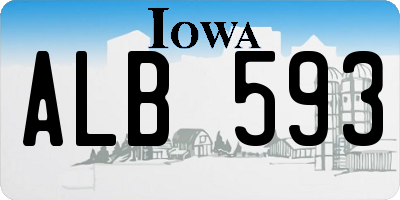 IA license plate ALB593