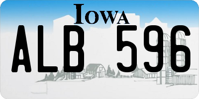 IA license plate ALB596