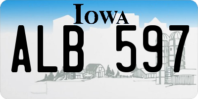 IA license plate ALB597