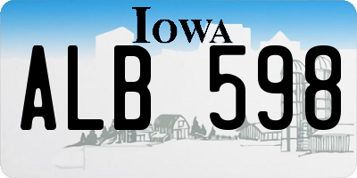 IA license plate ALB598