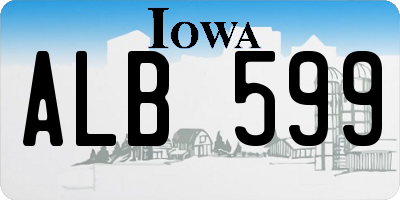 IA license plate ALB599
