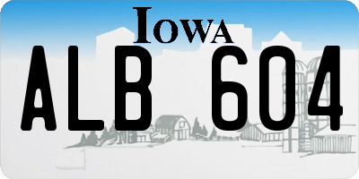 IA license plate ALB604