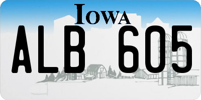 IA license plate ALB605