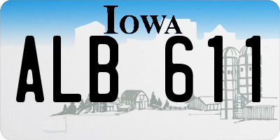 IA license plate ALB611