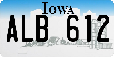 IA license plate ALB612