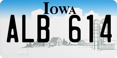 IA license plate ALB614