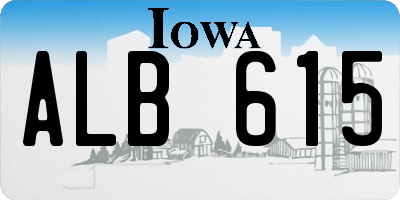 IA license plate ALB615