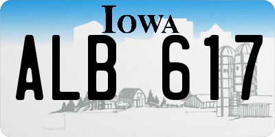 IA license plate ALB617