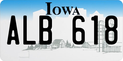 IA license plate ALB618