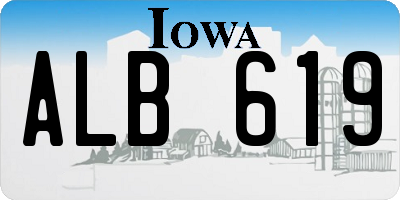 IA license plate ALB619