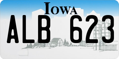 IA license plate ALB623