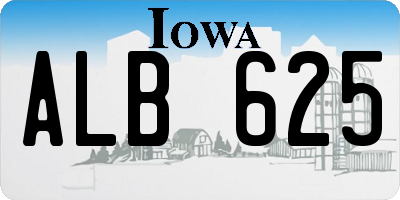 IA license plate ALB625