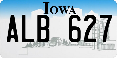 IA license plate ALB627