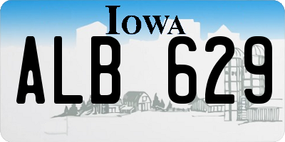 IA license plate ALB629