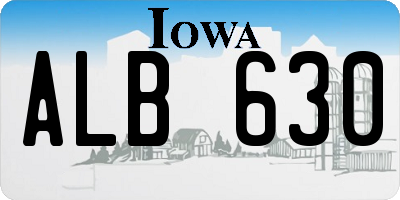 IA license plate ALB630