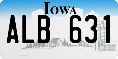 IA license plate ALB631