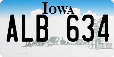 IA license plate ALB634