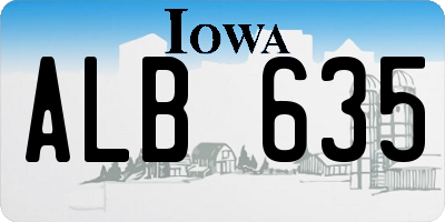 IA license plate ALB635