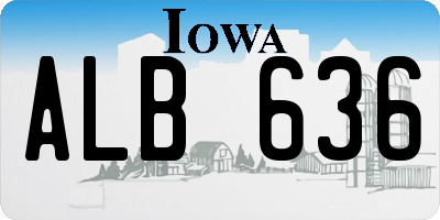 IA license plate ALB636