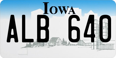 IA license plate ALB640