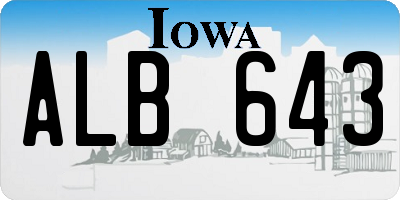 IA license plate ALB643