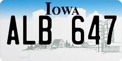 IA license plate ALB647