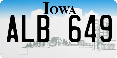 IA license plate ALB649
