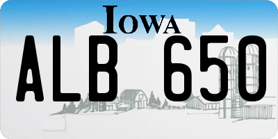 IA license plate ALB650
