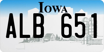 IA license plate ALB651