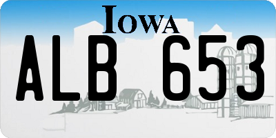 IA license plate ALB653