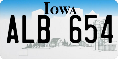 IA license plate ALB654