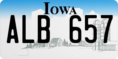 IA license plate ALB657