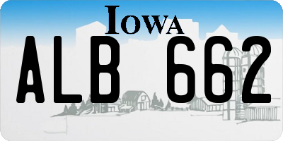 IA license plate ALB662