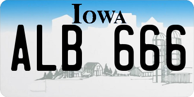 IA license plate ALB666