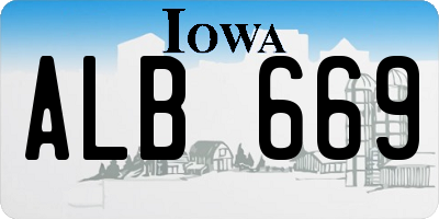 IA license plate ALB669