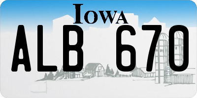 IA license plate ALB670