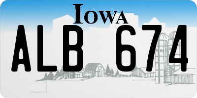 IA license plate ALB674