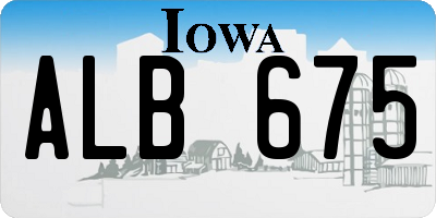 IA license plate ALB675