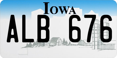IA license plate ALB676