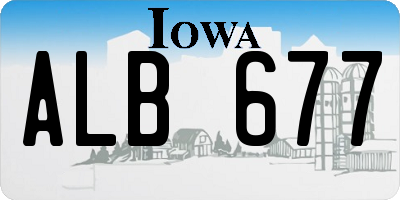 IA license plate ALB677