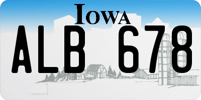 IA license plate ALB678