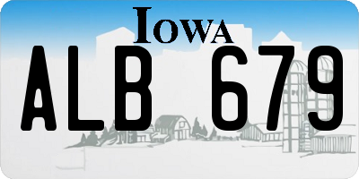 IA license plate ALB679
