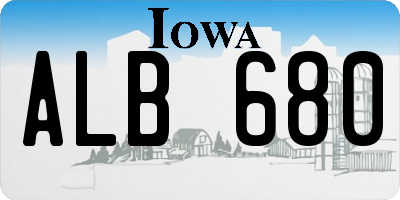 IA license plate ALB680