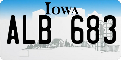 IA license plate ALB683