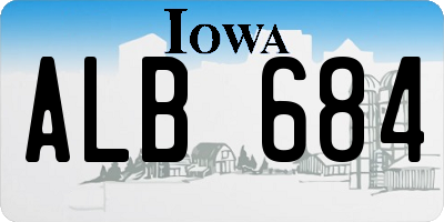 IA license plate ALB684