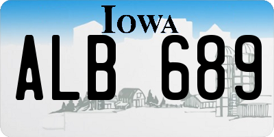 IA license plate ALB689