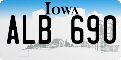 IA license plate ALB690