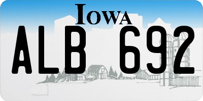 IA license plate ALB692