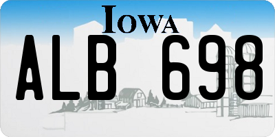 IA license plate ALB698